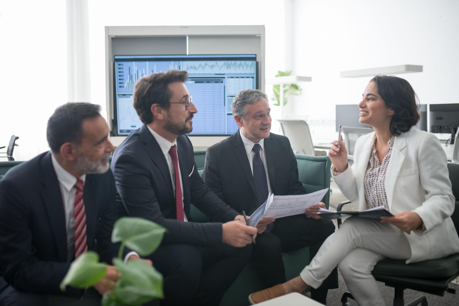 A team discussing what the business needs to change